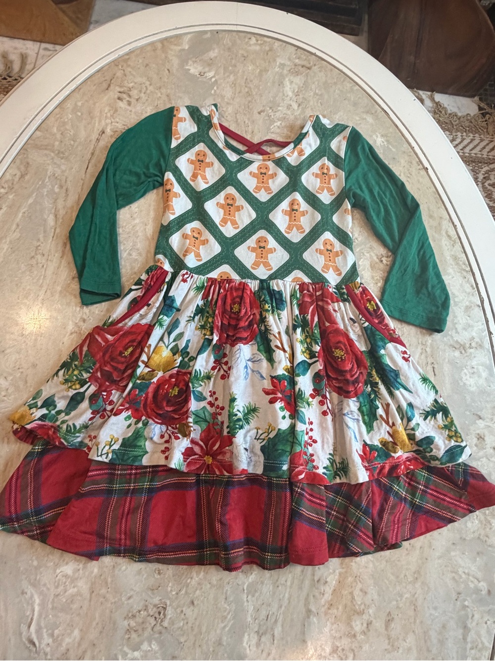 Bamboo holiday gingerbread and floral dress